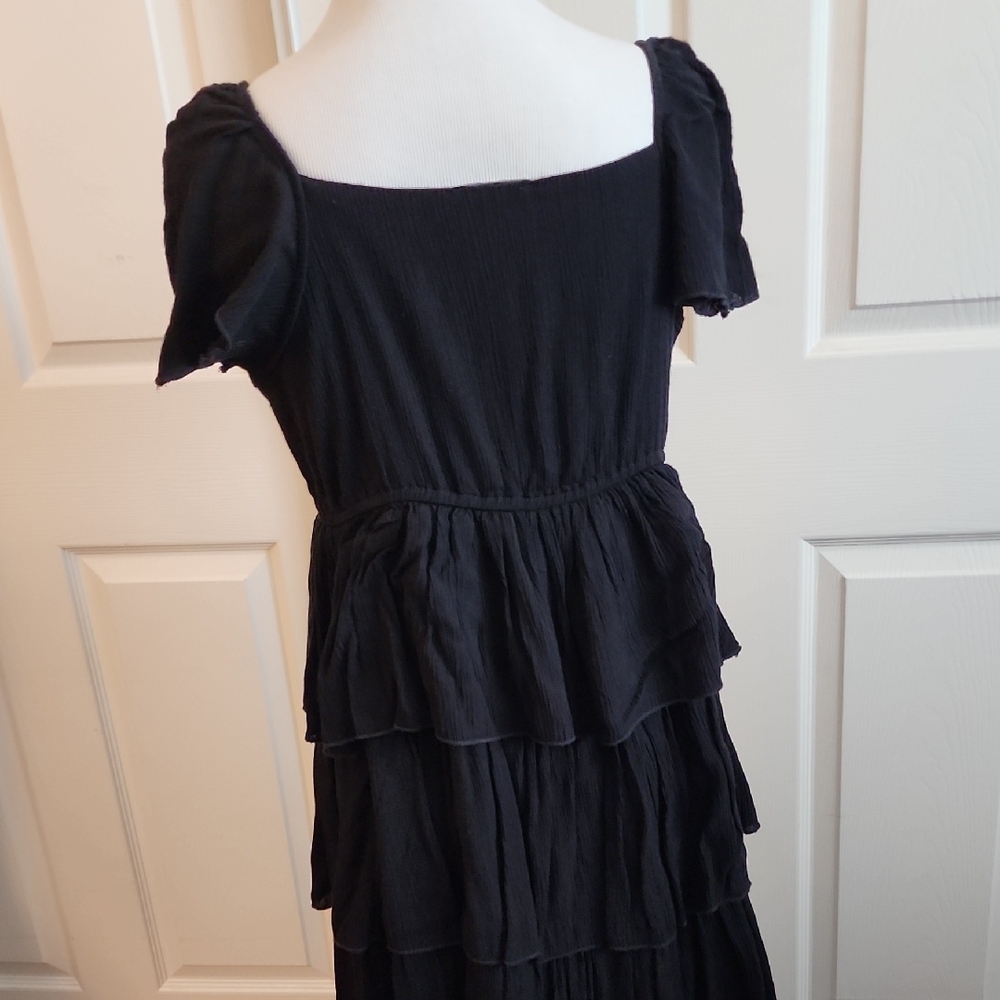 Black Ruffled Tiered Maxi Dress - Picture 4 of 4